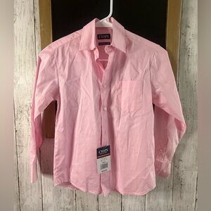CHAPS Boys SZ 8 Pink Long Sleeve Button-Down Dress Shirt NWT